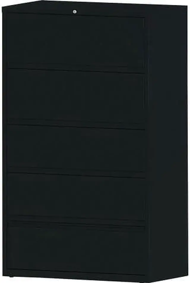 Alt view image 3 of 8 - Lorell Lateral File RCD 5-Drawer 42"x18-5/8"x68-3/4" Black 43517