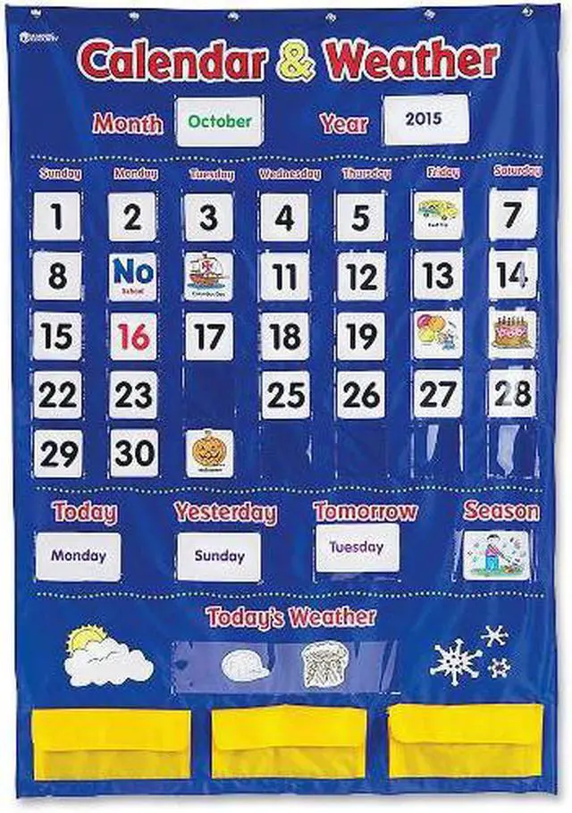 Alt view image 4 of 16 - LEARNING RESOURCES CALENDAR AND WEATHER POCKET CHART