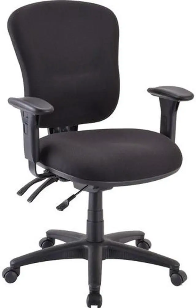 Alt view image 6 of 15 - Lorell Mid-back Task Chair 26-3/4"x26"x39-1/4"-42" Black 66128