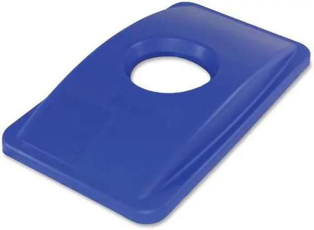 Alt view image 2 of 3 - Impact Thin Lid Bin w/round Cut Out 23 Gal Blue 702511
