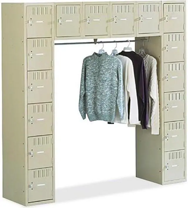Alt view image 5 of 8 - Sixteen Box Compartments & Coat Bar, 72w X 18d X 72h, Sand