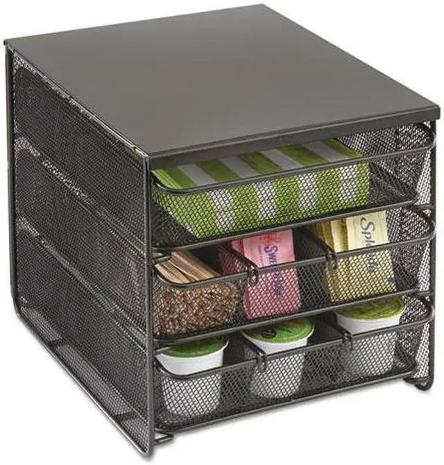 Main image of 3 Drawer Hospitality Organizer 7 Compartments 11 1/2w x 8 1/4d x 8 1/4h Bk