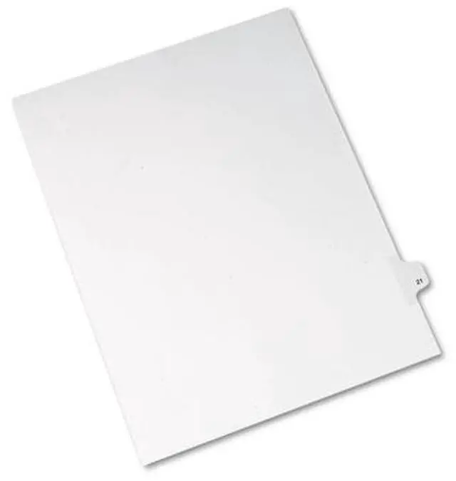 Main image of Avery 82219 Allstate-Style Legal Side Tab Divider, Title: 21, Letter, White, 25/Pack