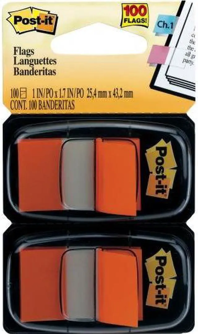 Alt view image 10 of 20 - 3M 680OE2 Standard Tape Flags in Dispenser Orange 100 Flags per Dispenser
