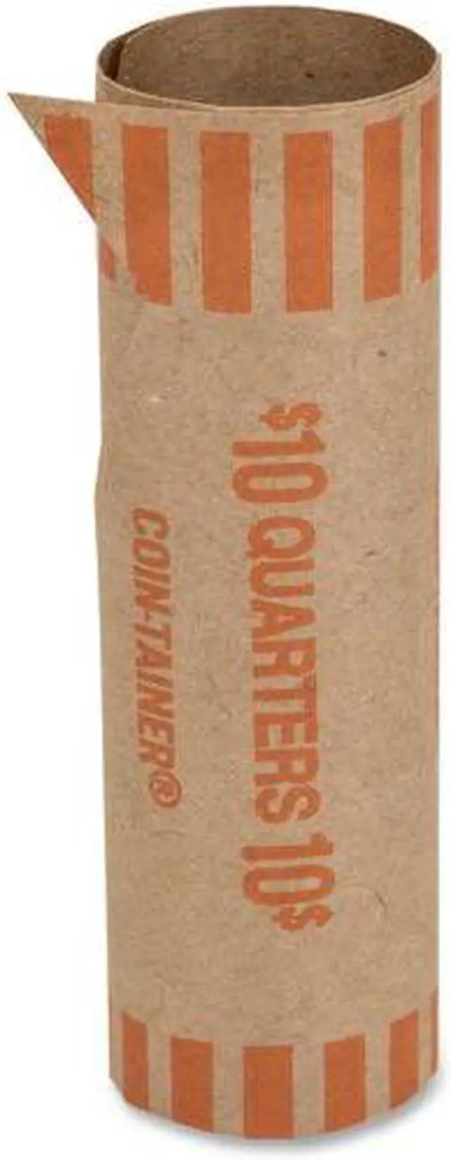 Alt view image 2 of 5 - Coin-Tainer Preformed Tubular Coin Wrappers Quarters $10 1000 Wrappers/Box 20025