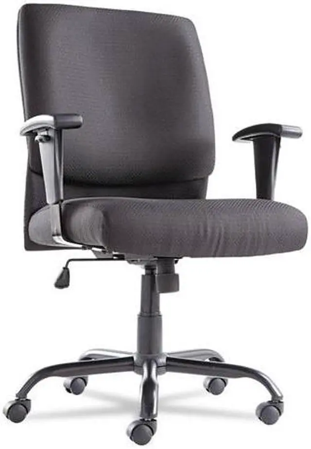 Alt view image 4 of 20 - OIF - OIFBT4510 - Big and Tall Swivel/Tilt Mid-Back Chair, Height Adjustable T-Bar Arms, Black