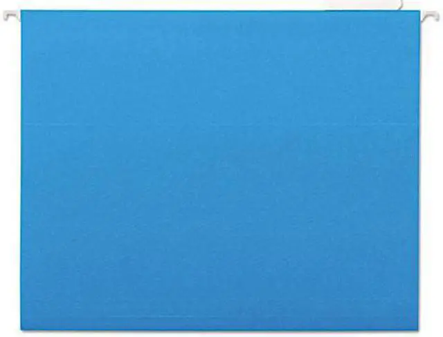 Main image of UNIVERSAL Hanging File Folders 1/5 Tab 11 Point Stock Letter Blue 25/Box 14116