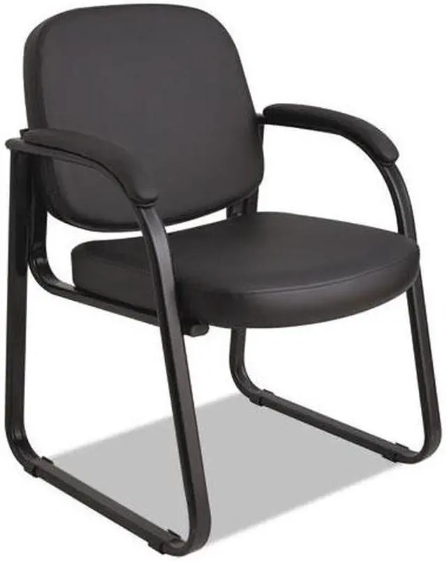 Alt view image 10 of 20 - Alera Genaro Series Sled Base Guest Chair Black Vinyl RL43C16