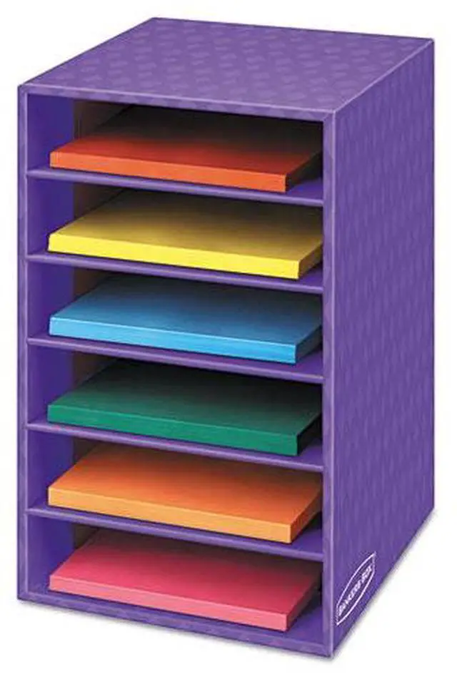 Alt view image 3 of 14 - Vertical Classroom Organizer, 6 Shelves, 11 7/8 X 13 1/4 X 18, Purple