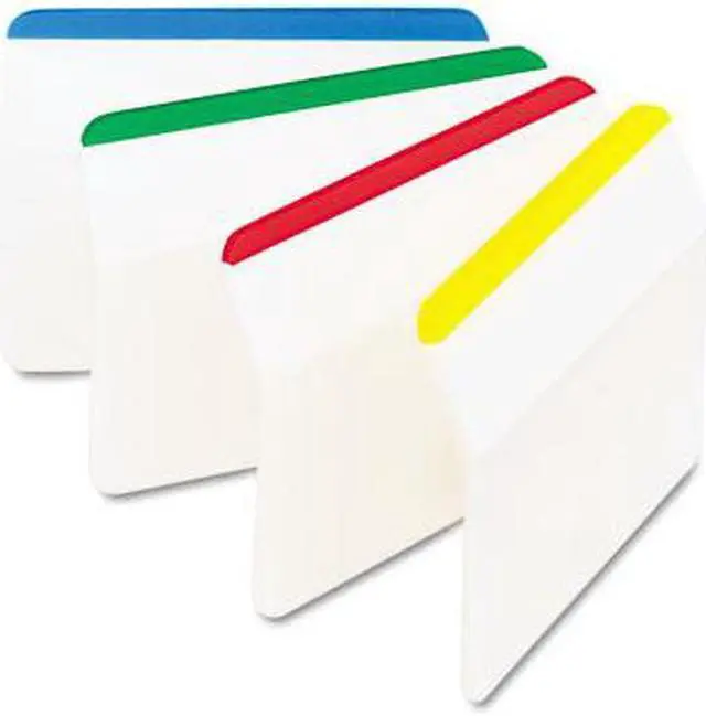 Main image of 3M 686A1 Hanging File Tabs  Blue/Green/Red/Yellow  6 Flags/Color  24 Flags Pack