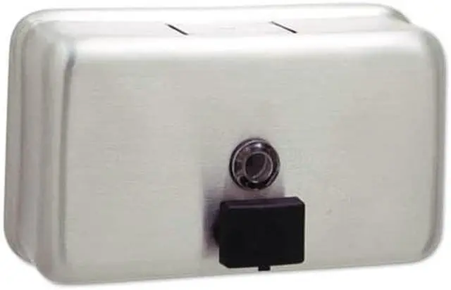 Alt view image 5 of 12 - Bobrick ClassicSeries Surface-Mounted Liquid Soap Dispenser Horizontal 40 oz Metal 2112