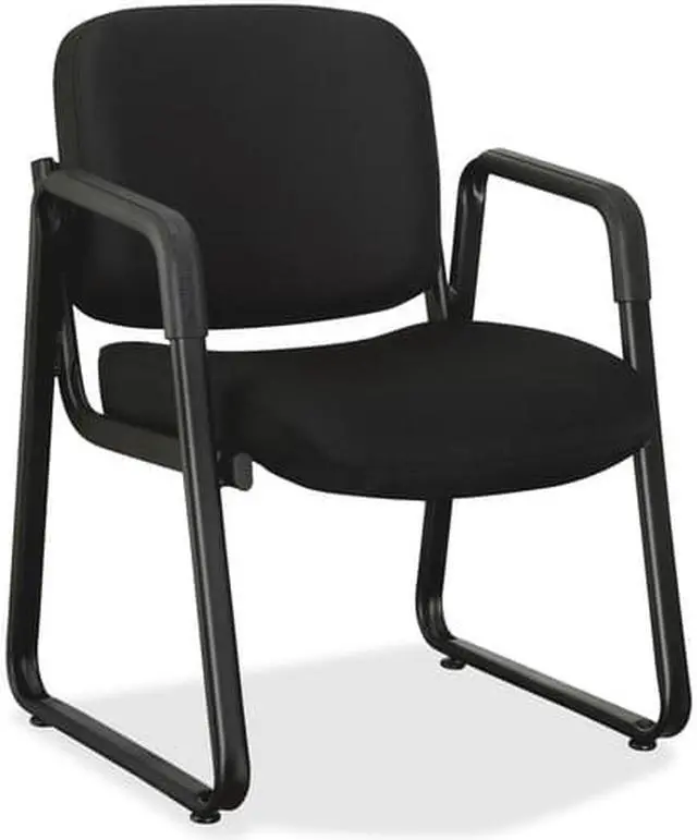 Alt view image 8 of 11 - Lorell Guest Chair 24-3/4"x26"x33-1/2" Black Fabric 84576
