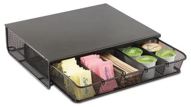 Main image of Safco 1 Drawer Hospitality Organizer 5 Compartments 12 1/2 x 11 1/4 x 3 1/4 Bk 3274BL