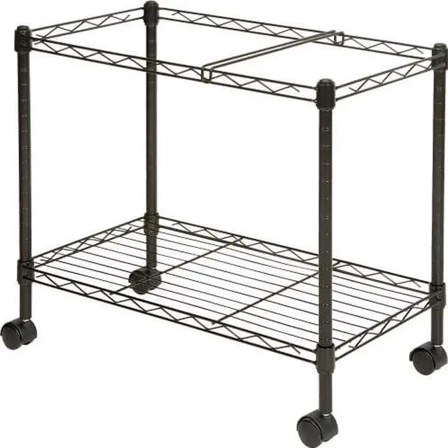 Alt view image 3 of 8 - Lorell Mobile File Cart - 4 Casters - Steel - 12.9" Width x 25.8" Depth x 20.5" Height - Black  LLR45651