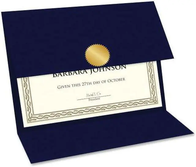 Main image of Geographics Double-fold Certificate Holder - Navy - Recycled - 5 / Pack  GEO47837