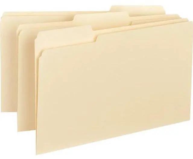 Alt view image 8 of 16 - Business Source Interior File Folders 1/3 Cut Assorted Legal 100/BX Manila 43560