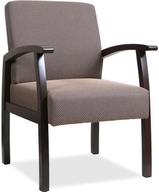 Alt view image 7 of 9 - Lorell Guest Chairs 24"x25"x35-1/2" Taupe/Espresso frame 68554