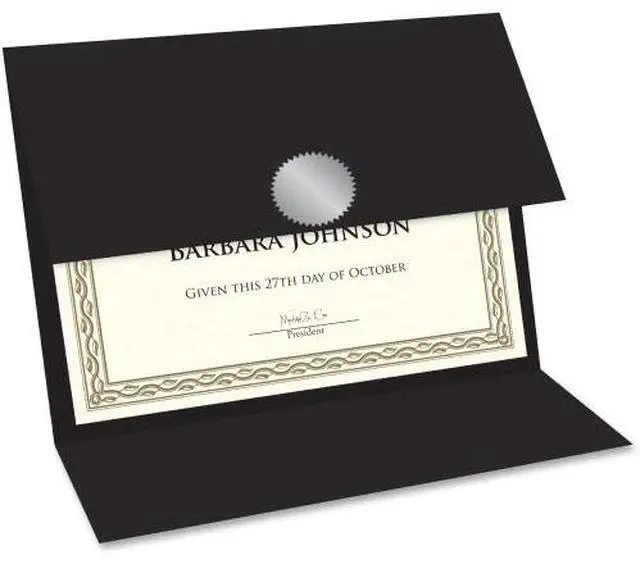 Alt view image 2 of 9 - Geographics Double-fold Certificate Holder - Black - Recycled - 5 / Pack  GEO47838