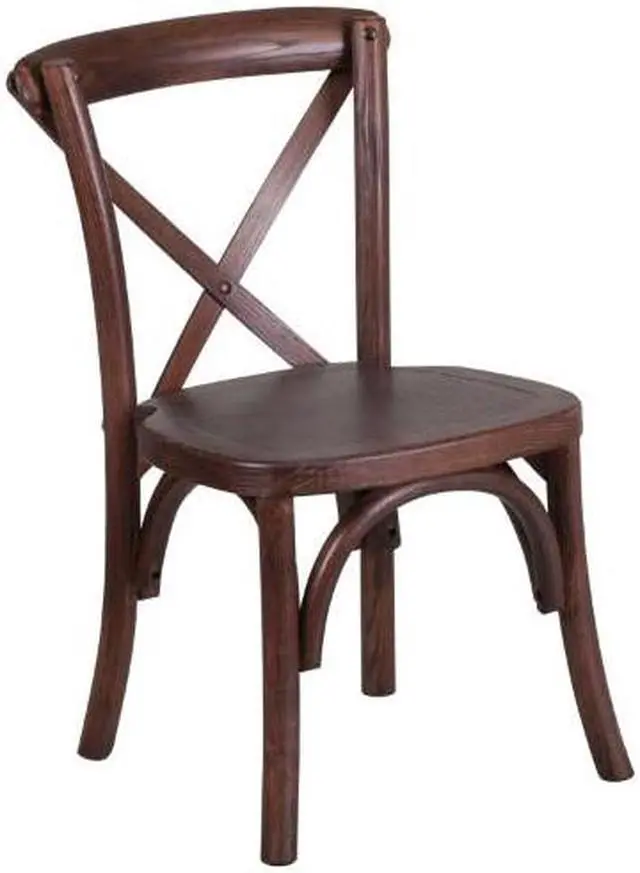 Alt view image 9 of 20 - HERCULES Series Stackable Kids Mahogany Wood Cross Back Chair