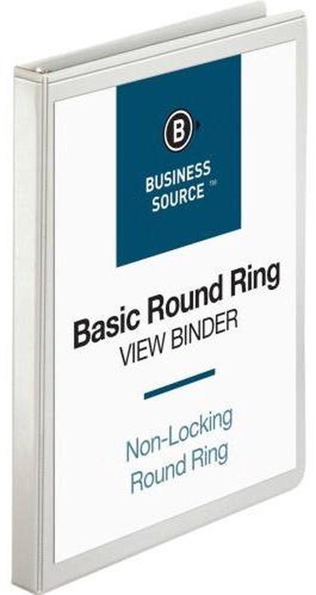 Alt view image 6 of 11 - Business Source View Binder w/ 2 Inside Pockets 1/2" Capacity White 09951