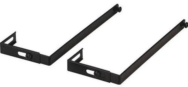 Alt view image 3 of 7 - Lorell Cubicle Partition Hangers Adjustable Metal/Black 80674