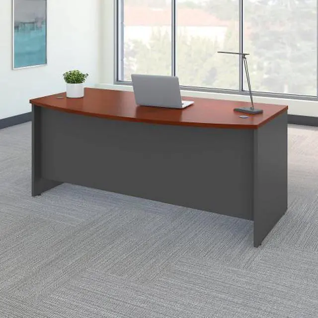 Main image of Bush (BBF) - WC-24446 - Bush Furniture Wood Desk Shell with Bow Front - 72 - Hansen Cherry - Series C