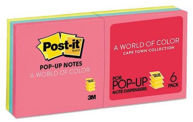 Alt view image 5 of 19 - Post-it Original Pop-up Refill 3 x 3 Assorted Cape Town Colors 100-Sheet 6/Pack R330AN