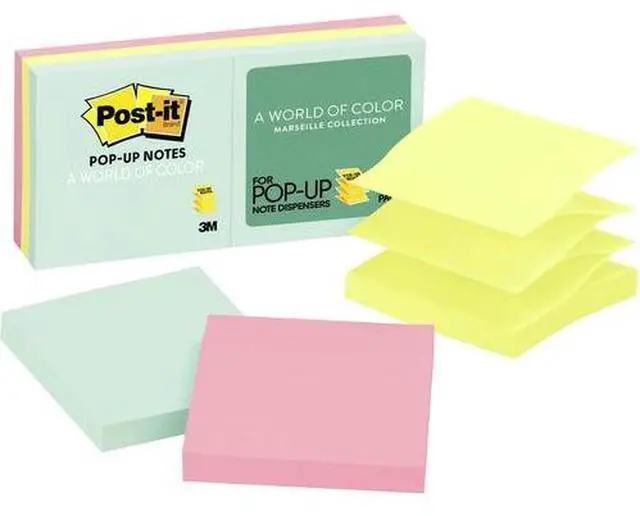 Alt view image 4 of 12 - Post-it Original Pop-up Refill 3 x 3 Assorted Marseille Colors 100-Sheet 6/Pack R330AP