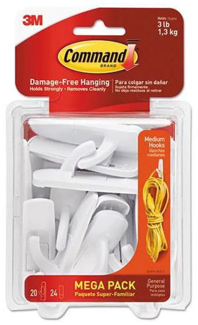 Alt view image 4 of 14 - Command Hook,Medium,Mega,20/Pk 17001MPES