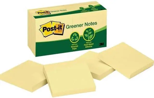 Alt view image 5 of 19 - Post-It Greener Notes Note,Post-It,3x3,12/Pk,Yw 654RPYW