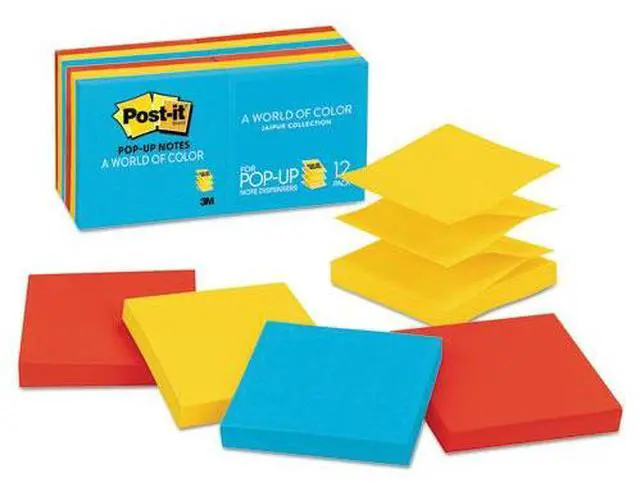 Alt view image 5 of 20 - 3M R33012AU Pop-Up Note Refills  3 x 3  Five Ultra Colors  12 100-Sheet Pads Pack