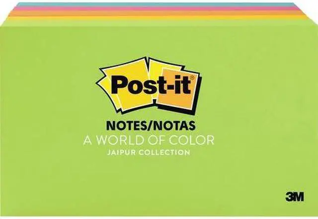 Alt view image 6 of 20 - 3M 6555UC Ultra Color Notes  3 x 5  Five Colors  Five 100-Sheet Pads Pack