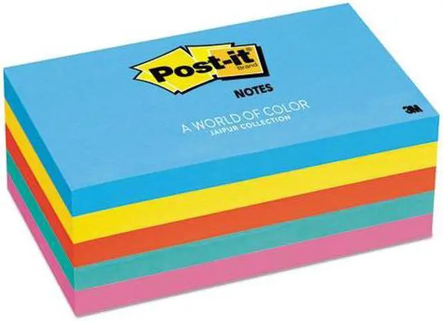 Alt view image 5 of 20 - 3M 6555UC Ultra Color Notes  3 x 5  Five Colors  Five 100-Sheet Pads Pack
