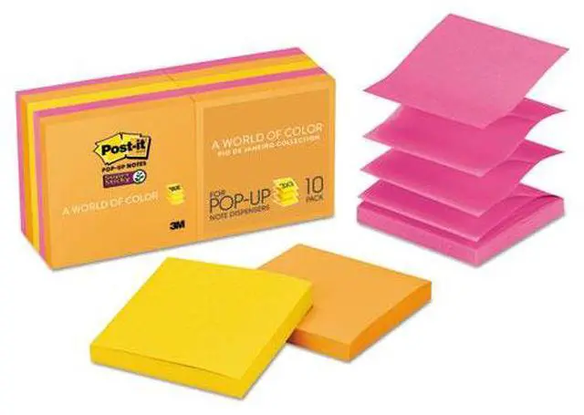 Alt view image 4 of 15 - Post-it Pop-up 3 x 3 Note Refill Rio de Janeiro 90-Sheet 10/Pack R33010SSAU