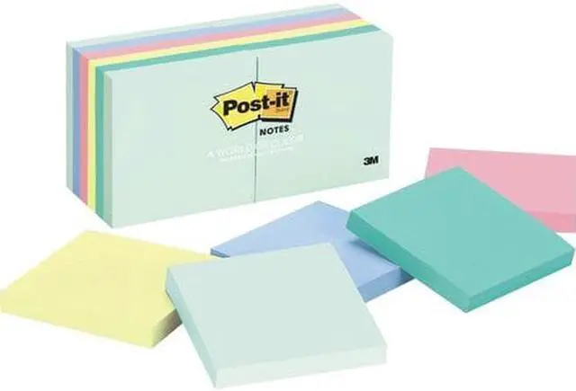 Alt view image 6 of 20 - Post-it Original Pads in Marseille Colors 3 x 3 100-Sheet 12/Pack 654AST