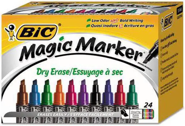 Main image of BIC GELITP241-AST Low Odor And Bold Writing Dry Erase Marker, Chisel Tip, Assorted, 24/Pack