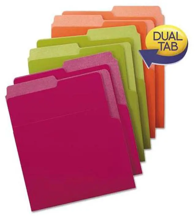 Main image of Smead Organized UP Heavyweight Vertical File Folders, Dual Tab, Letter Size, Assorted Colors, Pack of 6 (75406)