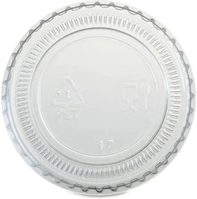 Alt view image 2 of 5 - Genuine Joe Portion Cup Lids 1oz. 50BG/CT Clear 19061