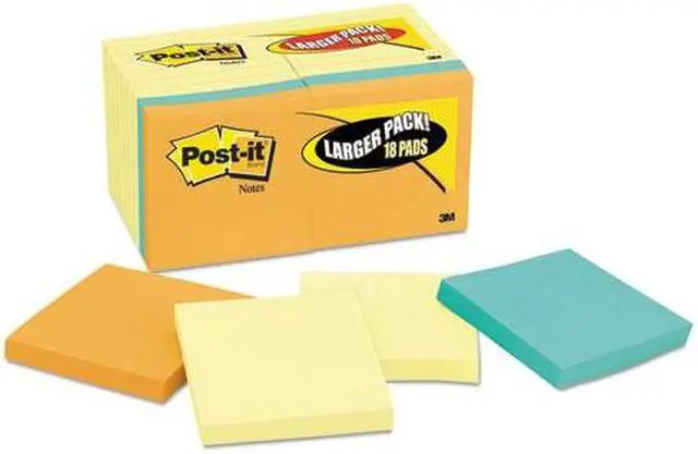 Alt view image 12 of 20 - Post-It Notes Pad,Value Pack,3x3,Ast 654144B
