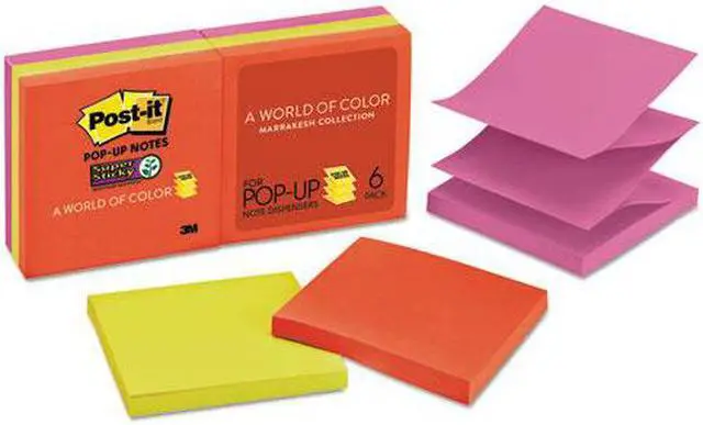 Alt view image 5 of 20 - Post-it Pop-up 3 x 3 Note Refill Marrakesh 90-Sheet 6/Pack R3306SSAN