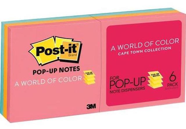 Alt view image 6 of 19 - Post-it Original Pop-up Refill 3 x 3 Assorted Cape Town Colors 100-Sheet 6/Pack R330AN