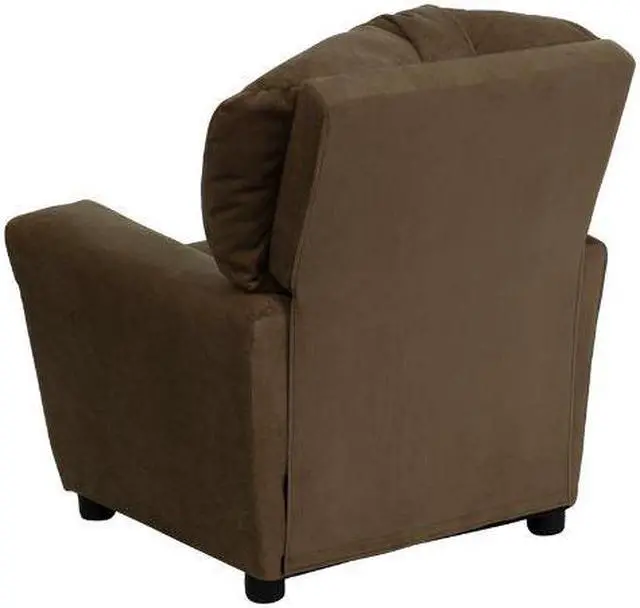 Alt view image 5 of 19 - Flash Furniture BT-7950-KID-MIC-BRWN-GG Contemporary Brown Microfiber Kids Recliner with Cup Holder