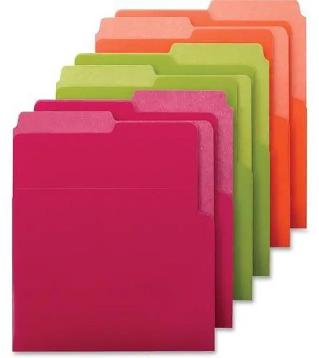 Alt view image 2 of 13 - Smead Organized UP Heavyweight Vertical File Folders, Dual Tab, Letter Size, Assorted Colors, Pack of 6 (75406)