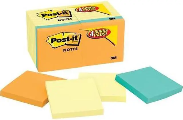 Alt view image 13 of 20 - Post-It Notes Pad,Value Pack,3x3,Ast 654144B