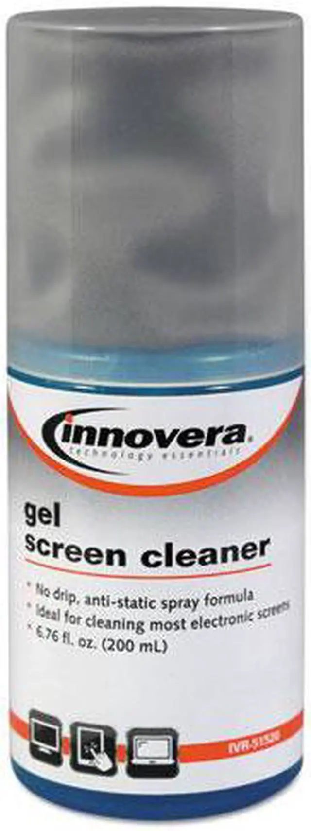 Main image of Innovera Anti-Static Gel Screen Cleaner w/Gray Microfiber Cloth 4oz Spray Bottle
