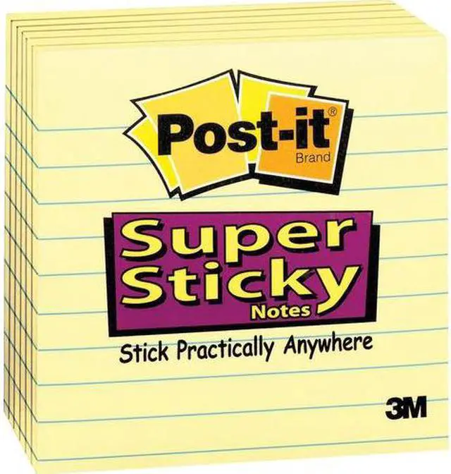 Alt view image 3 of 13 - 3M Company MMM6756SSCY Post-It Super Sticky Notes 4X4 6Pk Lined