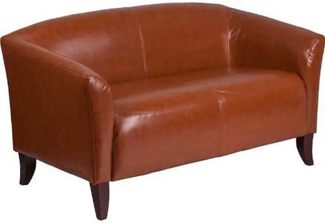 Alt view image 4 of 20 - HERCULES Imperial Series Cognac LeatherSoft Loveseat