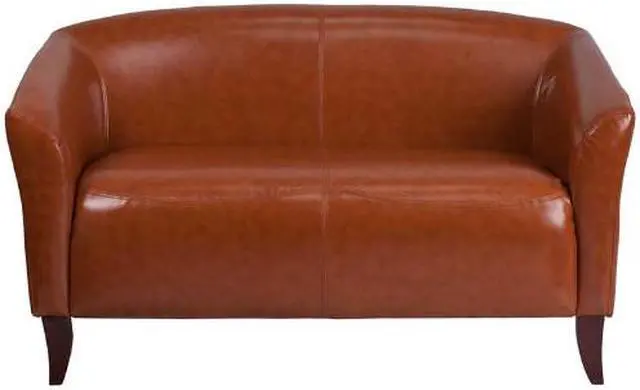 Alt view image 5 of 20 - HERCULES Imperial Series Cognac LeatherSoft Loveseat