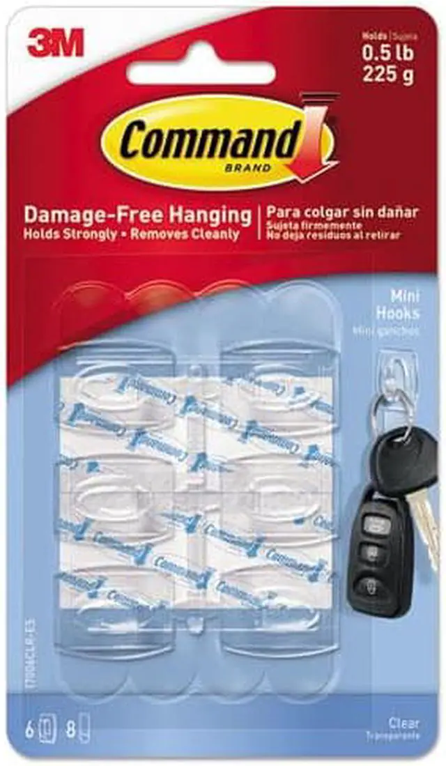 Alt view image 2 of 20 - 3M Command Clr Mini Hooks 17006CLR-ES-6PK Unit: EACH