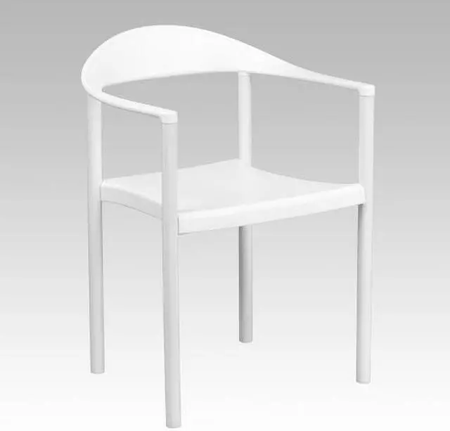 Alt view image 4 of 20 - HERCULES Series 1000 lb. Capacity White Plastic Cafe Stack Chair